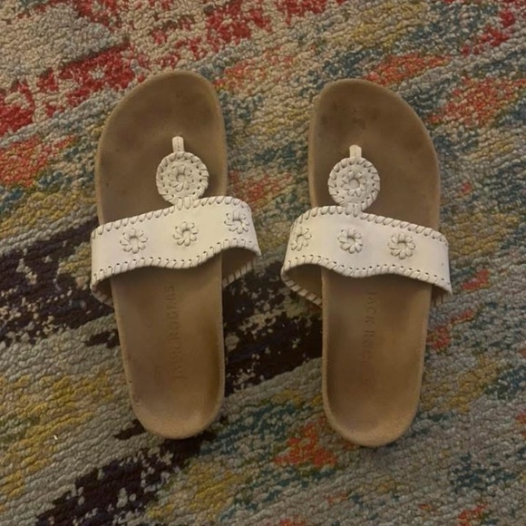 Tory Burch Black Logo-Print Thong Sandals & Jack Rodgers comfort sole - Picture 3 of 5